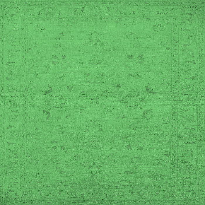 Square Oriental Emerald Green Traditional Rug, urb974emgrn