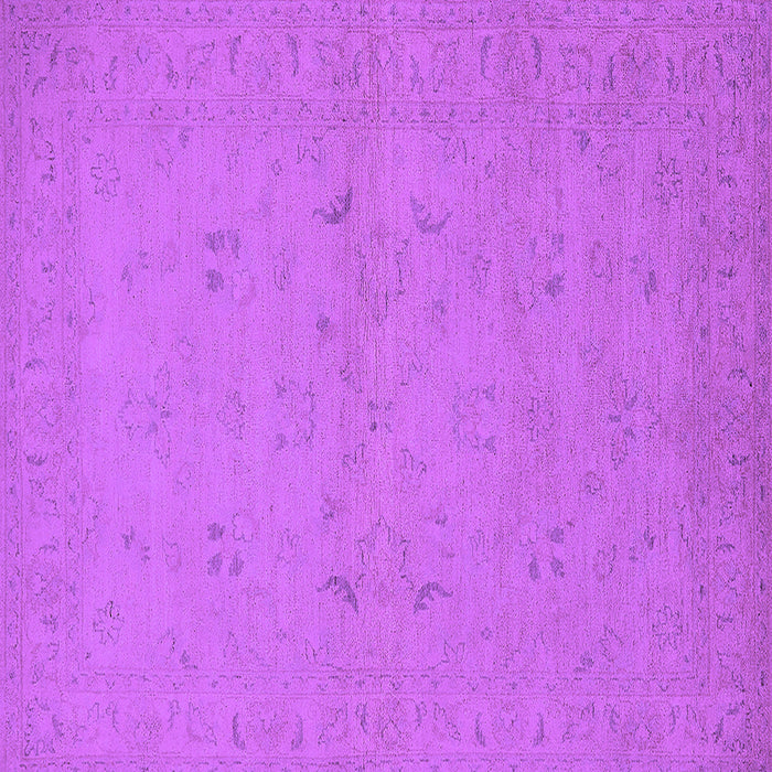 Square Machine Washable Oriental Purple Traditional Area Rugs, wshurb974pur