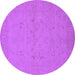 Round Oriental Purple Traditional Rug, urb974pur