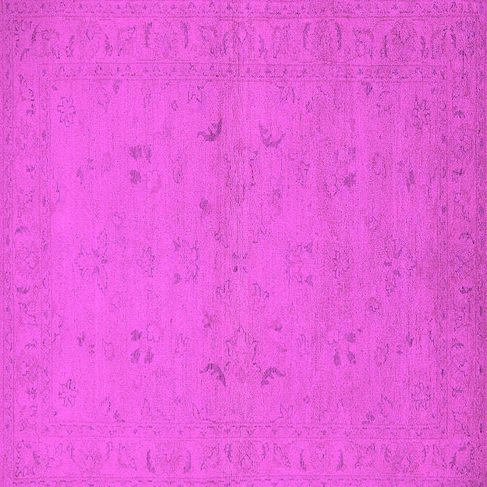 Square Machine Washable Oriental Pink Traditional Rug, wshurb974pnk