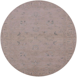 Round Machine Washable Industrial Modern Rosy Brown Pink Rug, wshurb974