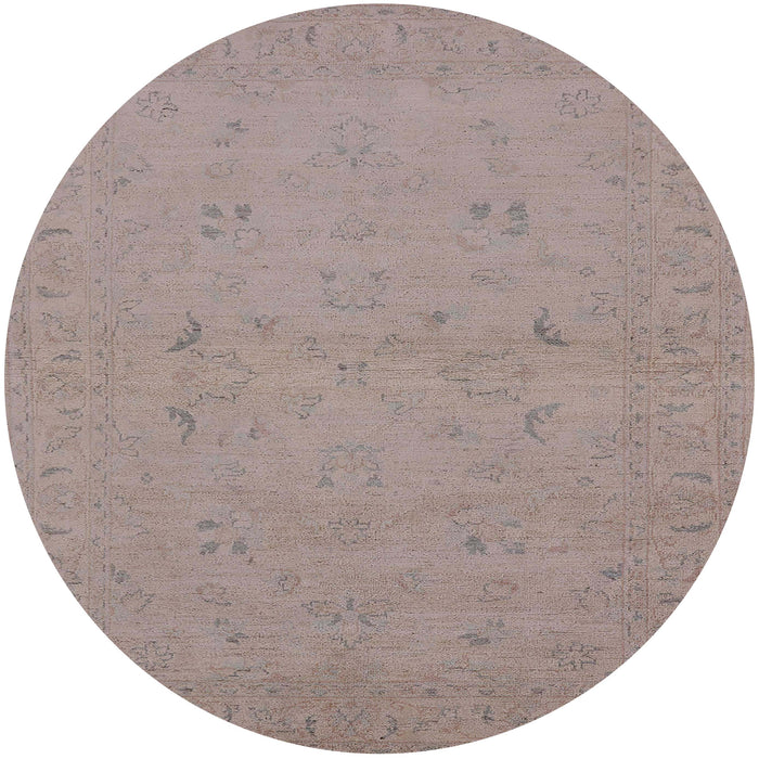 Round Machine Washable Industrial Modern Rosy Brown Pink Rug, wshurb974