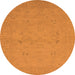 Round Machine Washable Oriental Orange Traditional Area Rugs, wshurb974org