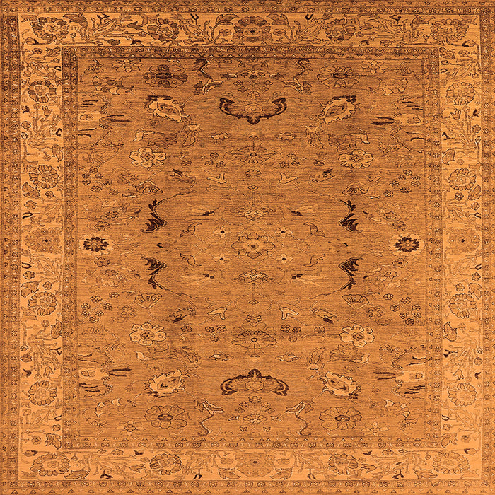 Square Oriental Orange Traditional Rug, urb975org