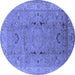 Round Oriental Blue Traditional Rug, urb975blu