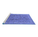 Sideview of Machine Washable Oriental Blue Traditional Rug, wshurb975blu