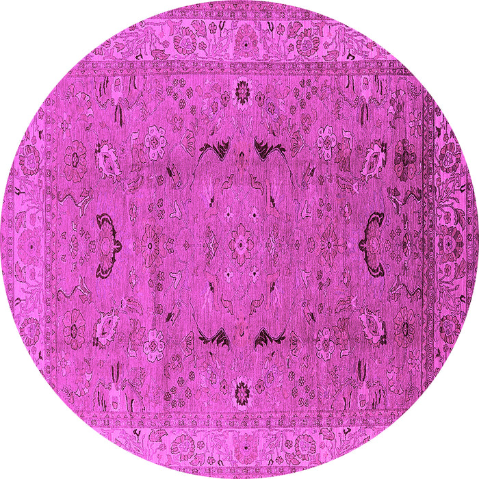 Round Oriental Pink Traditional Rug, urb975pnk