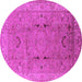 Round Oriental Pink Traditional Rug, urb975pnk