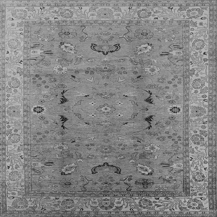 Square Machine Washable Oriental Gray Traditional Rug, wshurb975gry
