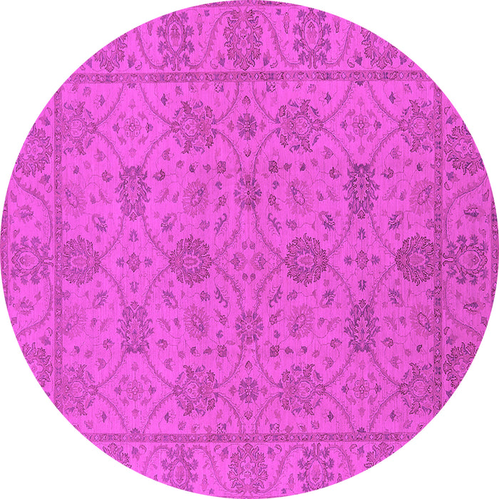 Round Oriental Pink Traditional Rug, urb976pnk
