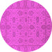 Round Oriental Pink Traditional Rug, urb976pnk