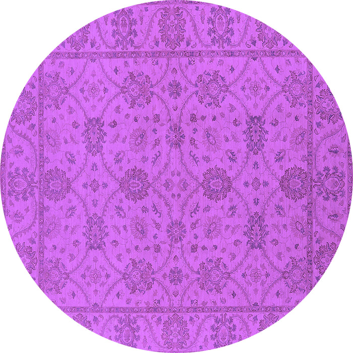 Round Oriental Purple Traditional Rug, urb976pur