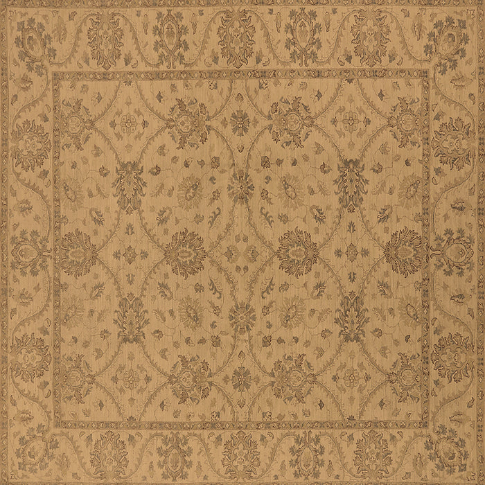 Square Machine Washable Oriental Brown Traditional Rug, wshurb976brn