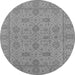 Round Oriental Gray Traditional Rug, urb976gry