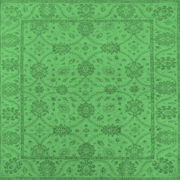 Square Oriental Emerald Green Traditional Rug, urb976emgrn