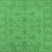 Square Oriental Emerald Green Traditional Rug, urb976emgrn