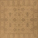 Square Oriental Brown Traditional Rug, urb976brn