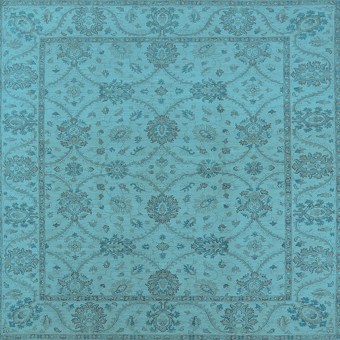 Square Oriental Light Blue Traditional Rug, urb976lblu