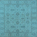 Square Oriental Light Blue Traditional Rug, urb976lblu