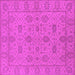 Square Oriental Pink Traditional Rug, urb976pnk