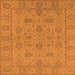 Square Oriental Orange Traditional Rug, urb976org