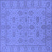 Square Oriental Blue Traditional Rug, urb976blu