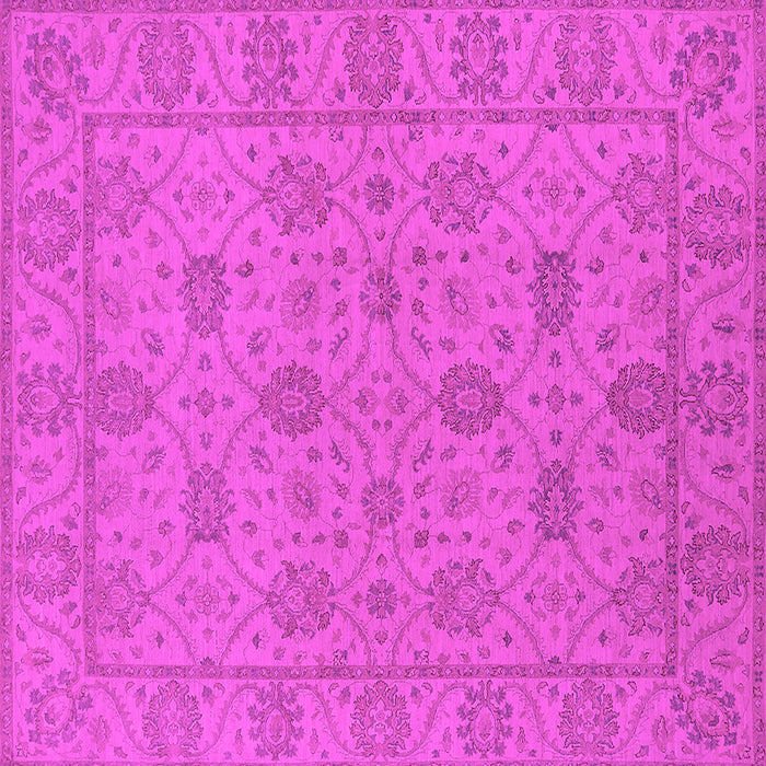 Square Machine Washable Oriental Pink Traditional Rug, wshurb976pnk