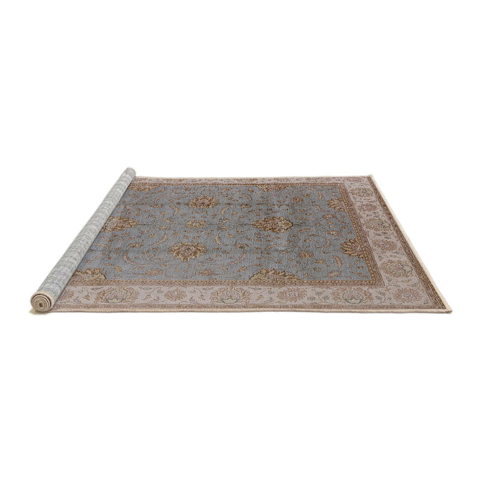 Sideview of Machine Washable Industrial Modern Silver Pink Rug, wshurb977