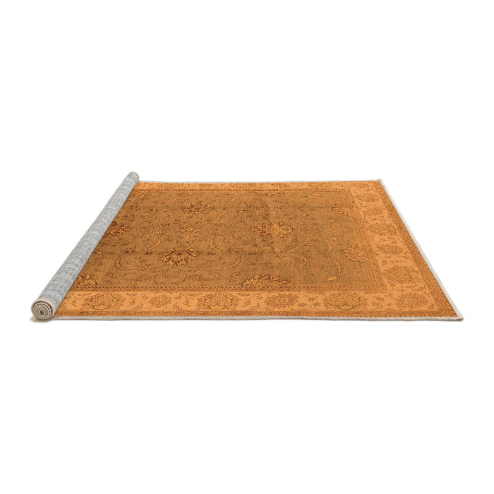 Sideview of Machine Washable Oriental Orange Traditional Area Rugs, wshurb977org