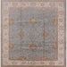 Square Mid-Century Modern Silver Pink Oriental Rug, urb977