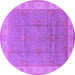 Round Oriental Purple Traditional Rug, urb977pur