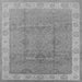 Square Machine Washable Oriental Gray Traditional Rug, wshurb977gry