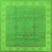 Square Oriental Green Traditional Rug, urb977grn