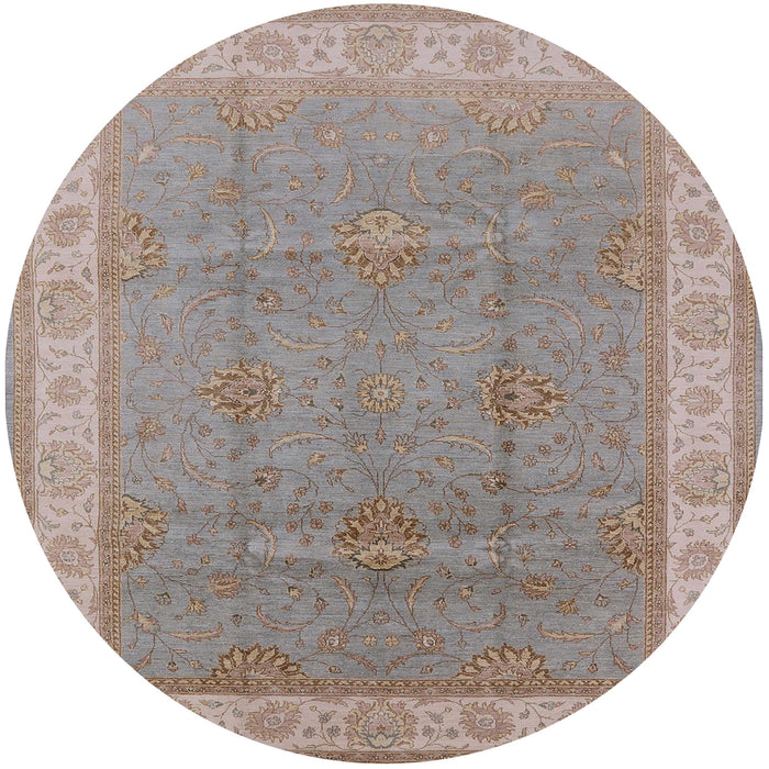 Round Machine Washable Industrial Modern Silver Pink Rug, wshurb977