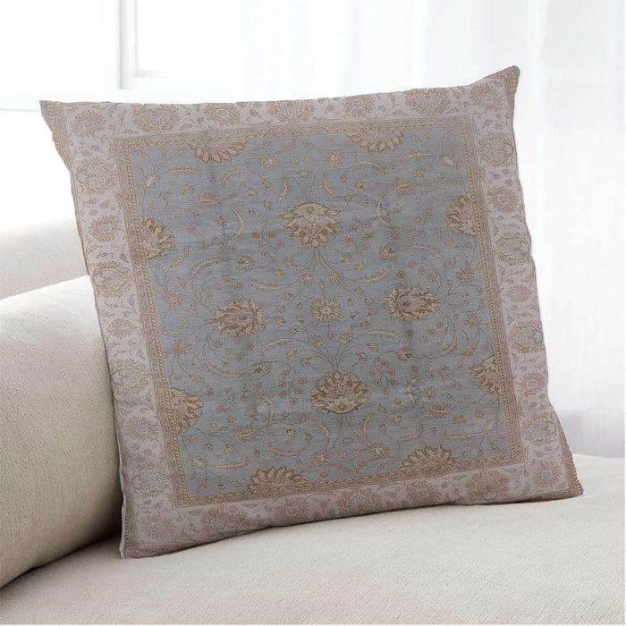 Lifestyle Image of Mid-Century Modern Urban Square Silver Pink Throw Pillow, 18 inch by 18 inch, pwurb977