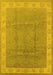 Machine Washable Oriental Yellow Traditional Rug, wshurb977yw