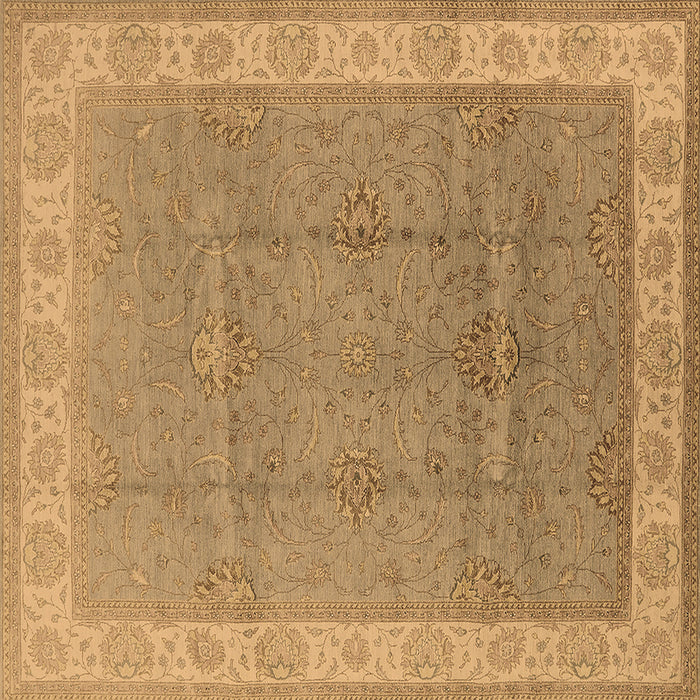 Square Machine Washable Oriental Brown Traditional Rug, wshurb977brn