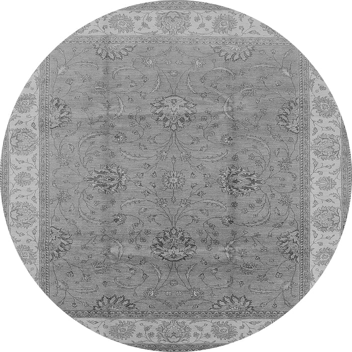 Round Oriental Gray Traditional Rug, urb977gry