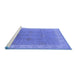 Sideview of Machine Washable Oriental Blue Traditional Rug, wshurb977blu