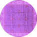 Round Machine Washable Oriental Purple Traditional Area Rugs, wshurb977pur