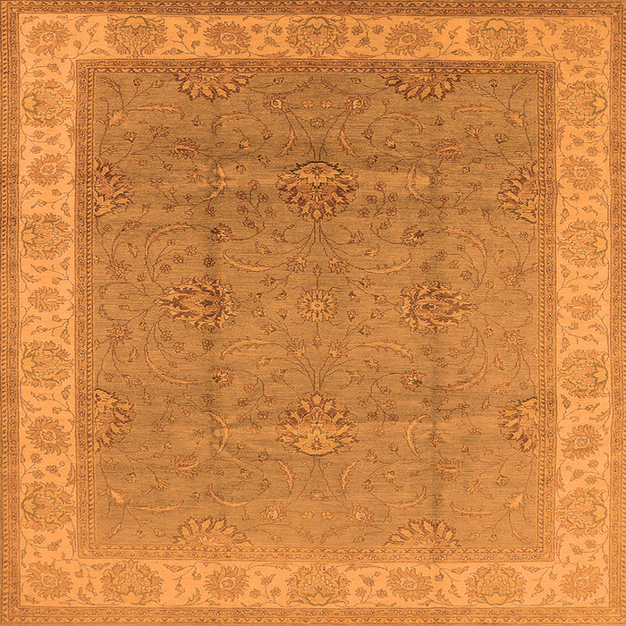 Square Oriental Orange Traditional Rug, urb977org