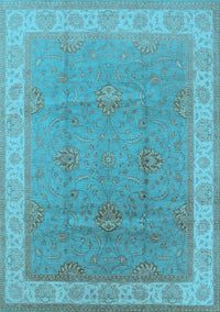 Oriental Light Blue Traditional Rug, urb977lblu