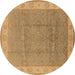 Round Oriental Brown Traditional Rug, urb977brn