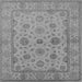 Square Machine Washable Oriental Gray Traditional Rug, wshurb978gry