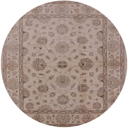 Round Machine Washable Industrial Modern Dark Almond Brown Rug, wshurb978