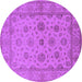 Round Oriental Purple Traditional Rug, urb978pur