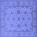 Square Oriental Blue Traditional Rug, urb978blu