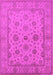 Machine Washable Oriental Pink Traditional Rug, wshurb978pnk