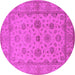 Round Oriental Pink Traditional Rug, urb978pnk