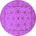 Round Machine Washable Oriental Purple Traditional Area Rugs, wshurb978pur